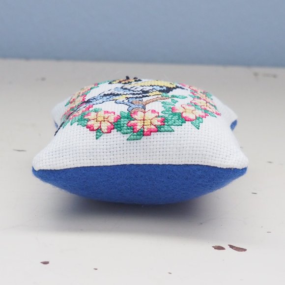 Handmade Goldfinch Cross-Stitch Pincushion - Picture 5 of 8